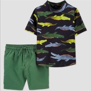 Toddler Carter’s Alligator Rash Guard Set